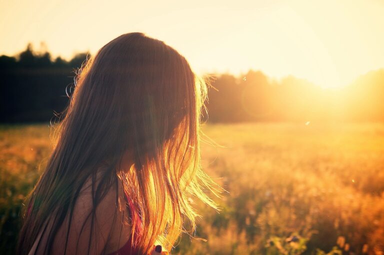 person looking at the sunset